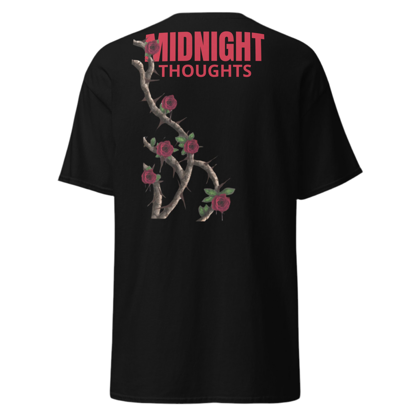 Flower printed T-shirt, midnight thoughts