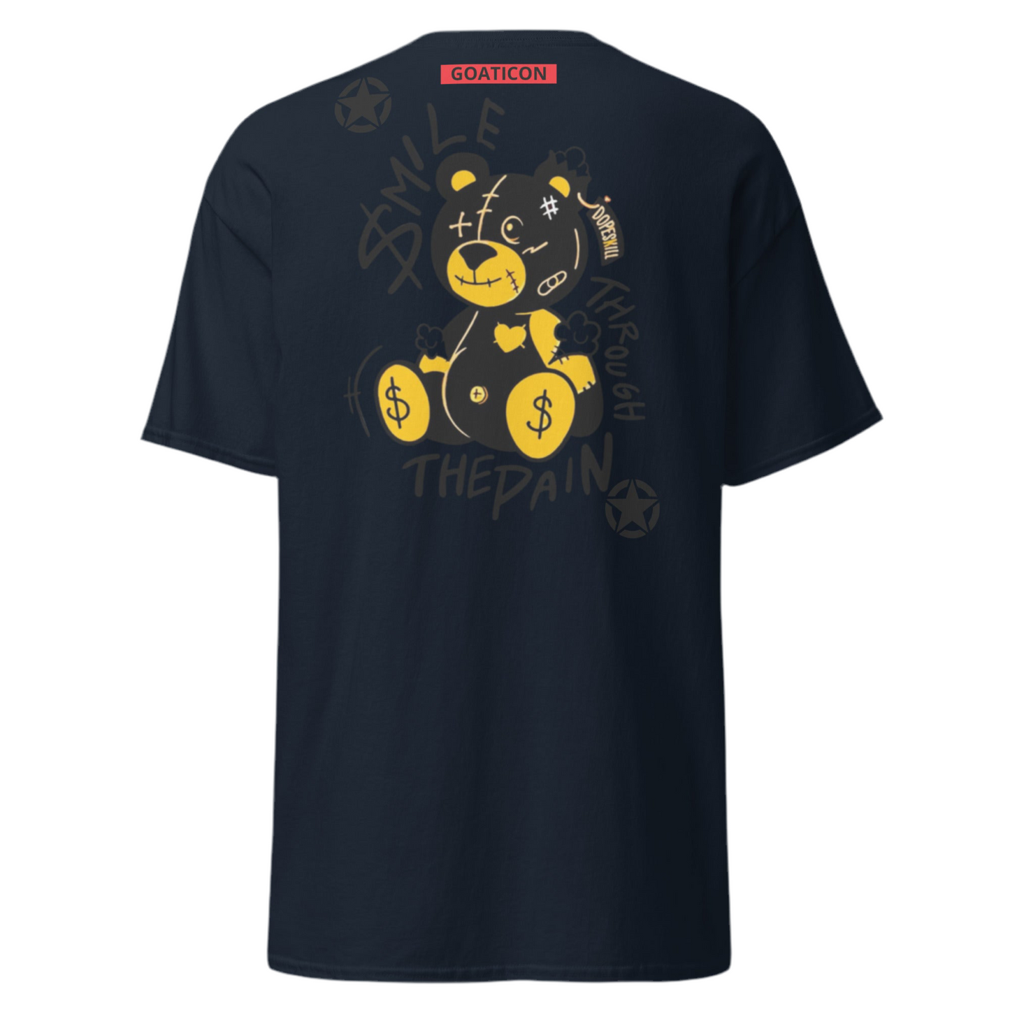 GOATICON ‘Smile Through the Pain’ Teddy Bear Graphic Tee – Emotional Urban Streetwear