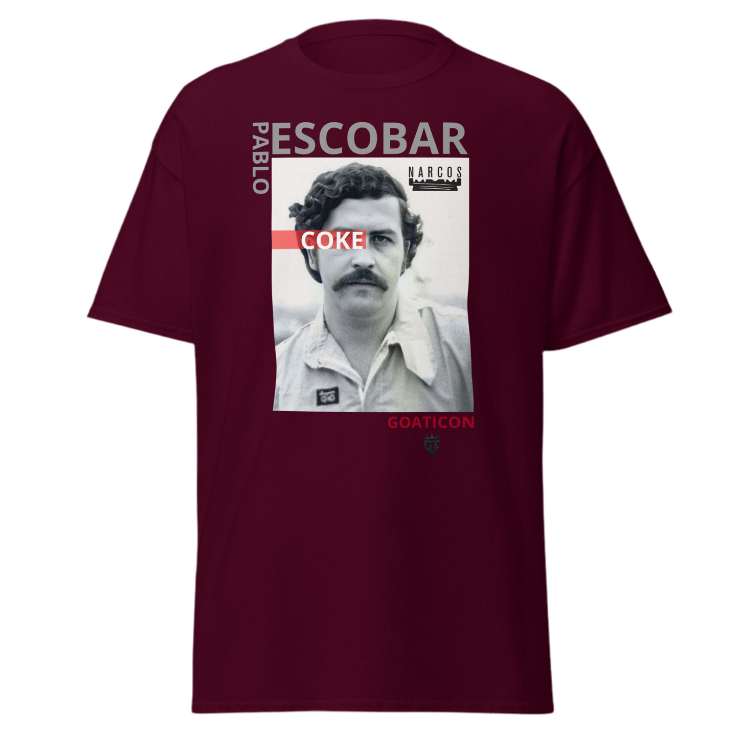 Pablo Escobar GOATICON T-Shirt – Narcos-Inspired Mugshot Graphic Tee