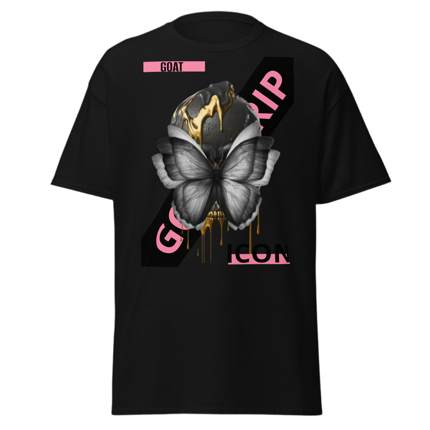 Gold Dripping Skull Shirt - Goat Icon butterfly classic T-shirt