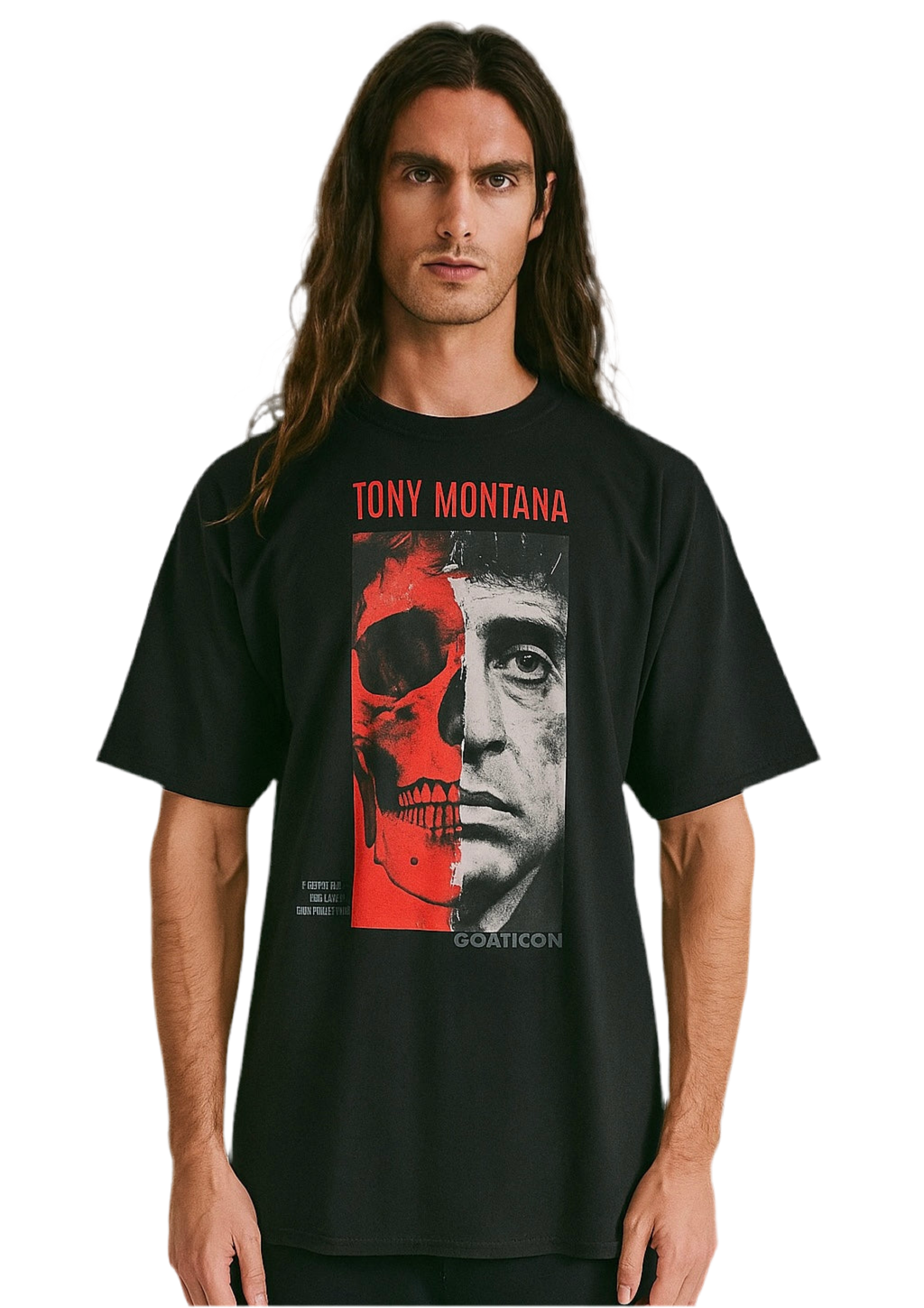Tony Montana Half Skull Graphic Tee – GOATICON Collection