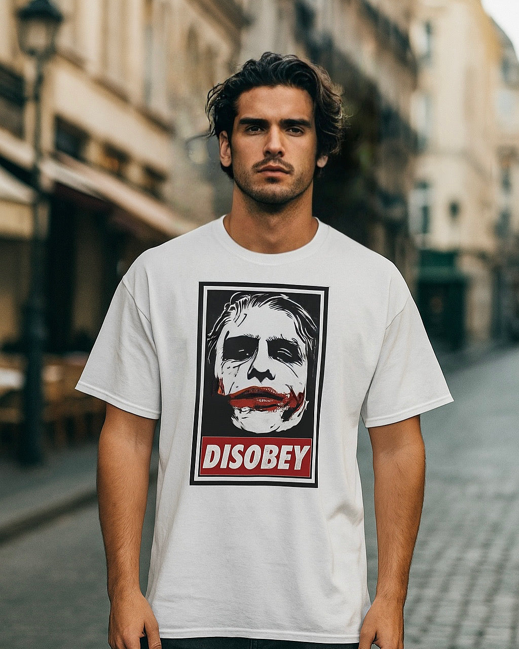 Disobey Joker Parody T-Shirt – Dark Humor Streetwear Graphic Tee