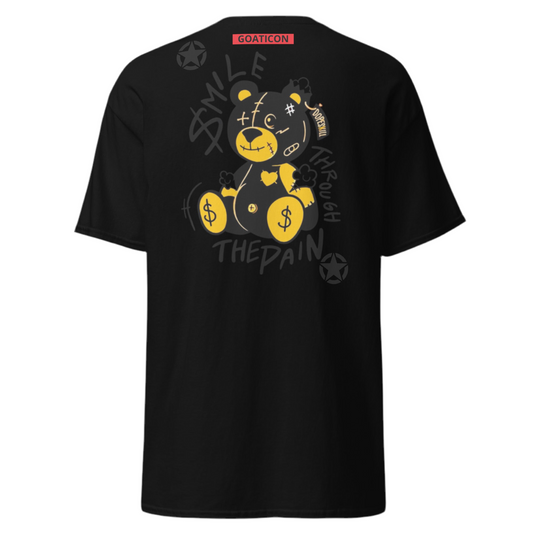 GOATICON ‘Smile Through the Pain’ Teddy Bear Graphic Tee – Emotional Urban Streetwear