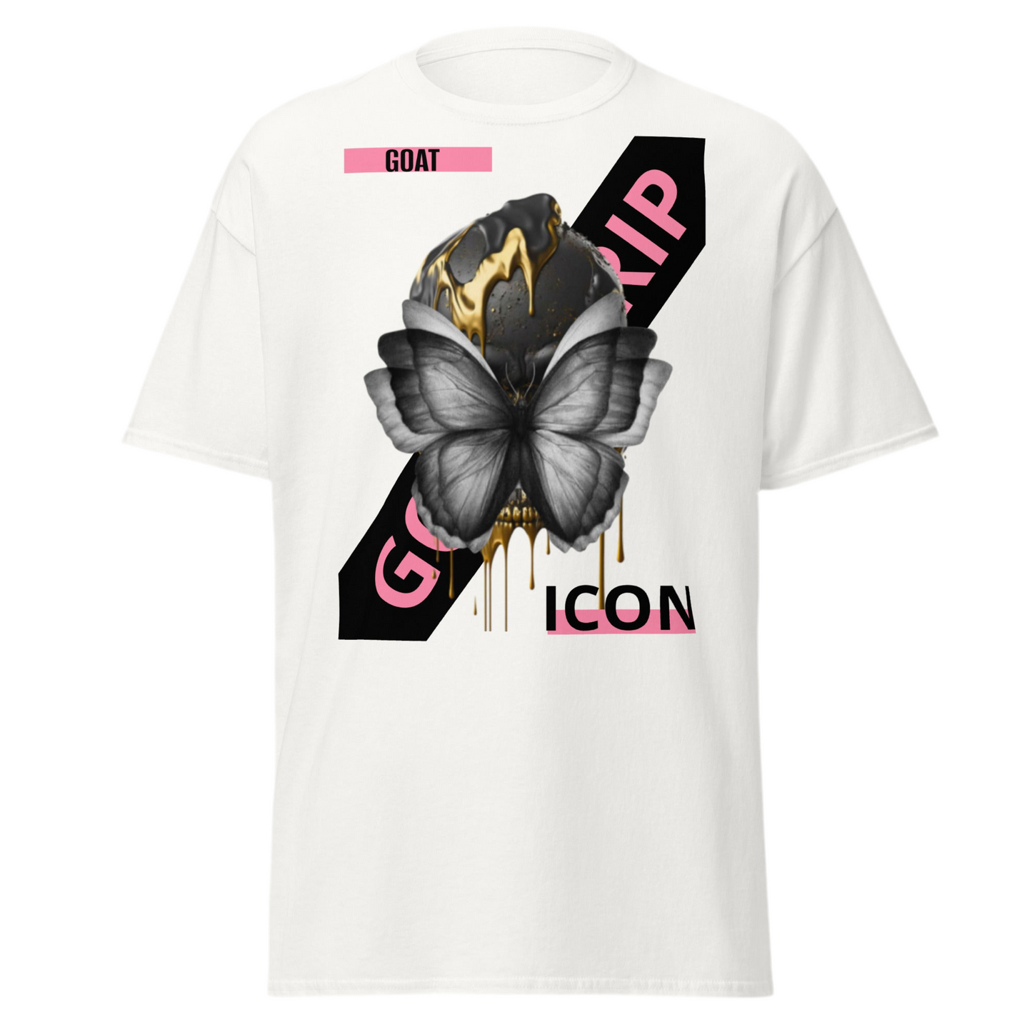 Gold Dripping Skull Shirt - Goat Icon butterfly classic T-shirt
